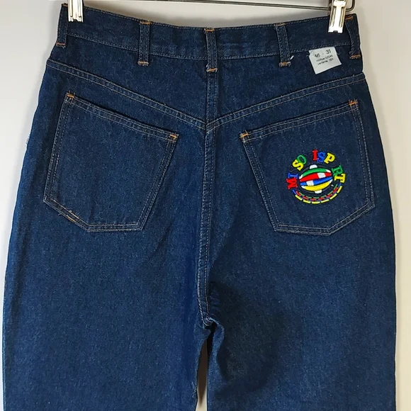 NWOT Vintage Missoni 90s Embroidered Logo High Waist Jeans Size 10 100% …